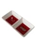Boltze 2-delige set: serveerschalen "Grillzeit" rood/wit/grijs - (B)14 x (H)7 x (D)3 cm