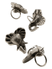 Kare 4er-Set: Serviettenringe "Happy Elephants" in Silber - (B)3 x (H)3 cm