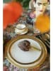 Kare Dinerbord "Bell" wit/goudkleurig - Ø 31 cm