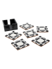 Kare 7-delige onderzetterset "Miracle" zwart/wit - (B)12 x (H)6 x (D)12 cm