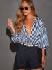 LA Angels Bluse in Dunkelblau/ Creme