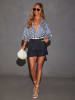 LA Angels Bluse in Dunkelblau/ Creme