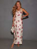 LA Angels Kleid in Creme/ Bordeaux
