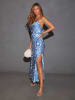 LA Angels Kleid in Blau/ Creme