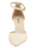 Heine Leren pumps met riempje beige