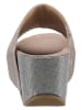 Heine Leder-Keilpantoletten in Beige
