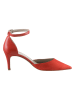 Heine Leren pumps met riempje rood