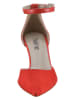 Heine Leren pumps met riempje rood