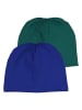 Fred´s World by GREEN COTTON 2er-Set: Beanies "Alfa" in Blau/ Grün