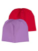 Fred´s World by GREEN COTTON 2er-Set: Beanies "Alfa" in Lila/ Rot