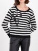 monari Pullover in Schwarz/ Weiß