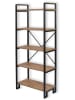 Evila Bücherregal "Abel" in Schwarz/ Hellbraun - (B)60 x (H)156 x (T)30 cm