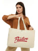 BAGmori Schultertasche in Creme - (B)50 x (H)36 x (T)12 cm