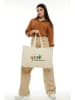 BAGmori Schultertasche in Creme - (B)50 x (H)36 x (T)12 cm