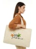 BAGmori Schultertasche in Creme - (B)50 x (H)36 x (T)12 cm
