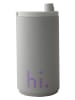 Design Letters Thermobecher "Hi" in Hellgrau - 350 ml