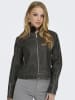 ONLY Kunstlederjacke in Schwarz