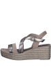 Marco Tozzi Keilsandaletten in Beige/ Silber