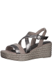 Marco Tozzi Keilsandaletten in Beige/ Silber