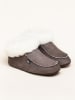 kitz-pichler Leder-Hüttenschuhe "Lammfell" in Dunkelgrau