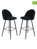 Lifa Living 2er-Set: Barstühle "Florence" in Schwarz - (B)47 x (H)104 x (T)48 cm