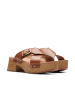Clarks Leren slippers "Sivanne Walk" lichtbruin