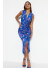 trendyol Kleid in Blau/ Lila/ Weiß