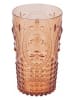 Villa d´Este 6-delige set: glazen "Fashion" oranje/groen - 400 ml