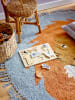 Bloomingville mini Teppich "Leroy" in Blau/ Orange - Ø 130 cm