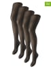 Pieces 4-delige set: panty's zwart - denier 20