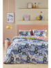 Oilily Satin-Bettwäsche-Set "Nica" in Blau/ Rosa