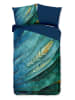 Pure Microvezel beddengoedset "Neva" donkerblauw/mintgroen