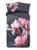 Pure Microvezel beddengoedset "Macy" antraciet/lichtroze