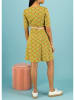 Blutsgeschwister Jurk "Home Cute" lichtgroen/meerkleurig