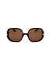Polaroid Damen-Sonnenbrille in Braun-Gold/ Hellbraun