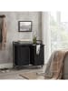 Songmics Wäschekorb in Schwarz/ Braun - (B)73 x (H)72 x (T)33 cm