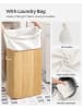 SONGMICS Wäschekorb in Hellbraun/ Weiß - (B)40 x (H)61 x (T)30 cm