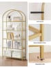 Songmics Staand wandmeubel transparant/goudkleurig- (B)83 x (H)183,5 x (D)30,2 cm