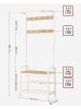 Songmics Standgarderobe in Creme/ Hellbraun - (B)77 x (H)183 x (T)33,7 cm