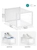 Songmics 18er-Set: Schuhboxen in Transparent - (B)25 x (H)18,5 x (T)35 cm