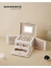 Songmics Sieradenkastje wit/beige - (B)17,7 x (H)13,5 x (D)13,8 cm