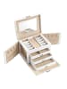 SONGMICS Sieradenkastje wit/beige - (B)22,5 x (H)16,5 x (D)17,5 cm