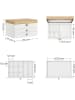 Songmics Sieradenkastje wit/lichtbruin - (B)25 x (H)15 x (D)17 cm