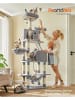 Songmics Kratzbaum in Hellgrau/ Creme - (B)60 x (H)206 x (T)50 cm