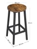 Songmics 2er-Set: Barhocker in Schwarz/ Braun - (B)30 x (H)65 x (T)30 cm