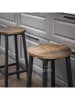 Songmics 2-delige set: barkrukken zwart/bruin - (B)30 x (H)65 x (D)30 cm