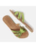 Lazamani Leren slippers groen