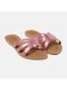 Lazamani Leren slippers roze