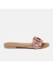 Lazamani Leren slippers lichtroze