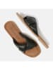 Lazamani Leren slippers zwart